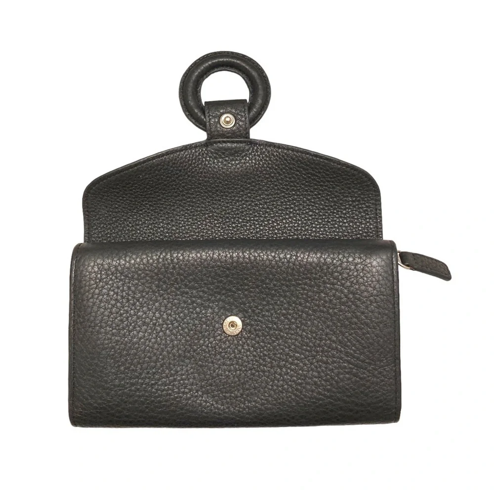 Suquoia black leather clutch wallet